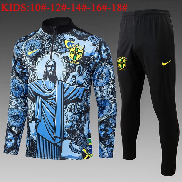 Ninos Sudadera De Training Brasil 2024-2025 Azul